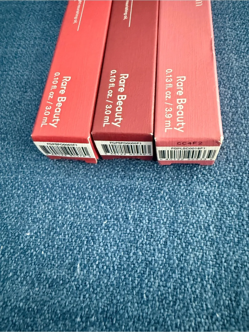 Rare Beauty boxes labeled